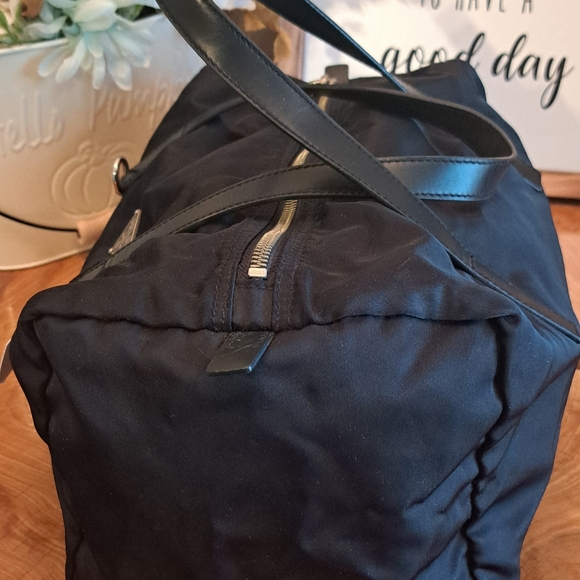 PRADA Nylon & Saffiano Leather Duffle Satchel Bag - Picture 4 of 8